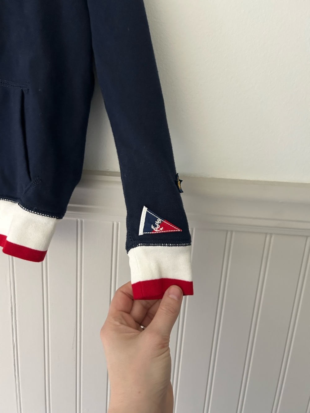 Polo Ralph Lauren Girls 6 Navy Kids Hooded Sweatshirt with Anchor Patch - Picture 4 of 8